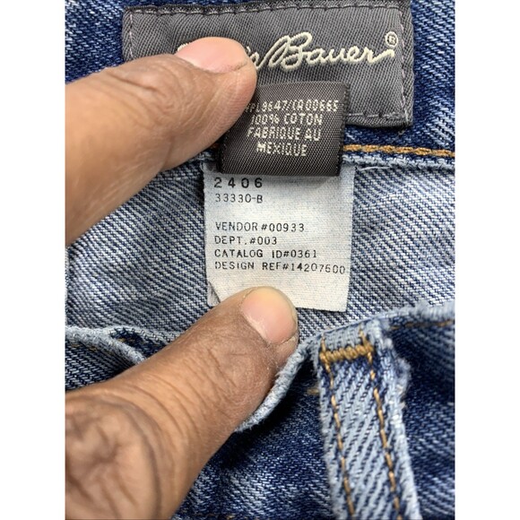Vtg Eddie Bauer Authentic Denim Jeans Men's Relaxed Fit 36X27 Blue 100% Cotton - Picture 8 of 12